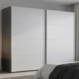Beluga Extra Sliding Wardrobe - 271cm - 2 Door - Graphite & Silk Grey