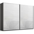 Rauch Beluga Extra 271cm 2 Door Sliding Wardrobe - Graphite and White Glass
