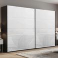 Rauch Beluga Extra 271cm 2 Door Sliding Wardrobe - Graphite and White Glass