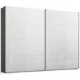 Beluga Extra Sliding Wardrobe - 271cm - 2 Door - Graphite & White High Gloss