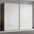 Beluga Extra Sliding Wardrobe - 271cm - 2 Door - Graphite & White High Gloss