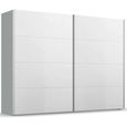 Beluga Extra Sliding Wardrobe - 271cm - 2 Door - Silk Grey & Alpine White