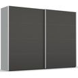 Beluga Extra Sliding Wardrobe - 271cm - 2 Door - Silk Grey & Graphite