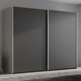 Beluga Extra Sliding Wardrobe - 271cm - 2 Door - Silk Grey & Graphite