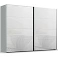 Rauch Beluga Extra 271cm 2 Door Sliding Wardrobe - Silk Grey and White Glass