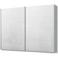 Beluga Extra Sliding Wardrobe - 271cm - 2 Door - Silk Grey & White High Gloss