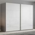 Beluga Extra Sliding Wardrobe - 271cm - 2 Door - Silk Grey & White High Gloss