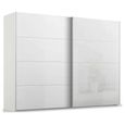 Beluga Extra Sliding Wardrobe - 271cm - 2 Door - White High Gloss & Alpine White Front