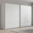 Beluga Extra Sliding Wardrobe - 271cm - 2 Door - White High Gloss & Alpine White Front