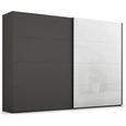 Beluga Extra Sliding Wardrobe - 271cm - 2 Door - White High Gloss & Graphite Front