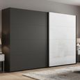 Beluga Extra Sliding Wardrobe - 271cm - 2 Door - White High Gloss & Graphite Front
