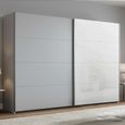 Beluga Extra Sliding Wardrobe - 271cm - 2 Door - White High Gloss & Silk Grey Front