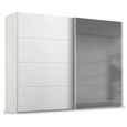 Rauch Beluga Extra 271cm 2 Door Sliding Wardrobe with Grey Mirror - Alpine White