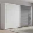 Rauch Beluga Extra 271cm 2 Door Sliding Wardrobe with Grey Mirror - Alpine White