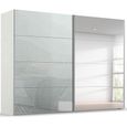 Beluga Extra Sliding Wardrobe - 271cm - 2 Door - Mirror - Alpine White & Silk Grey Glass