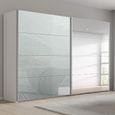 Beluga Extra Sliding Wardrobe - 271cm - 2 Door - Mirror - Alpine White & Silk Grey Glass