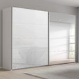 Beluga Extra Sliding Wardrobe - 271cm - 2 Door - Mirror - Alpine White & White Glass