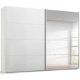 Beluga Extra Sliding Wardrobe - 271cm - 2 Door - Mirror - Alpine White & White High Gloss