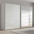 Beluga Extra Sliding Wardrobe - 271cm - 2 Door - Mirror - Alpine White & White High Gloss