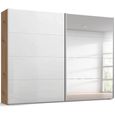 Beluga Extra Sliding Wardrobe - 271cm - 2 Door - Mirror - Artisan Oak & White High Gloss