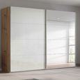 Beluga Extra Sliding Wardrobe - 271cm - 2 Door - Mirror - Artisan Oak & White High Gloss