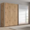 Beluga Extra Sliding Wardrobe - 271cm - 2 Door - Mirror - Artisan Oak