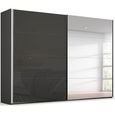 Beluga Extra Sliding Wardrobe - 271cm - 2 Door - Mirror - Graphite & Basalt Glass