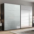 Beluga Extra Sliding Wardrobe - 271cm - 2 Door - Mirror - Graphite & Silk Grey Glass