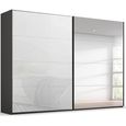 Beluga Extra Sliding Wardrobe - 271cm - 2 Door - Mirror - Graphite & White Glass