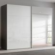 Beluga Extra Sliding Wardrobe - 271cm - 2 Door - Mirror - Graphite & White High Gloss