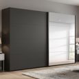 Beluga Extra Sliding Wardrobe - 271cm - 2 Door - Mirror - Graphite