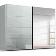 Beluga Extra Sliding Wardrobe - 271cm - 2 Door - Mirror - Silk Grey & Silk Grey Glass