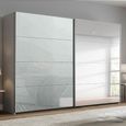 Beluga Extra Sliding Wardrobe - 271cm - 2 Door - Mirror - Silk Grey & Silk Grey Glass