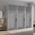Beluga Extra Sliding Wardrobe - 271cm - 3 Door - Grey Mirrored - Silk Grey