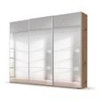 Beluga Extra Sliding Wardrobe - 271cm - 3 Door - Mirrored - Artisan Oak