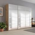 Beluga Extra Sliding Wardrobe - 271cm - 3 Door - Mirrored - Artisan Oak