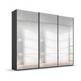 Beluga Extra Sliding Wardrobe - 271cm - 3 Door - Mirrored - Graphite