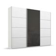 Beluga Extra Sliding Wardrobe - 271cm - 3 Door - Alpine White & Basalt Glass Front