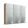Beluga Extra Sliding Wardrobe - 271cm - 3 Door - Artisan Oak & Silk Grey Glass