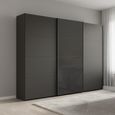 Beluga Extra Sliding Wardrobe - 271cm - 3 Door - Graphite & Basalt Glass Front