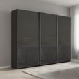 Beluga Extra Sliding Wardrobe - 271cm - 3 Door - Graphite & Basalt Glass