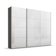 Beluga Extra Sliding Wardrobe - 271cm - 3 Door - Graphite & White High Gloss