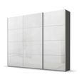 Beluga Extra Sliding Wardrobe - 271cm - 3 Door - Graphite & White High Gloss