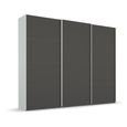 Beluga Extra Sliding Wardrobe - 271cm - 3 Door - Silk Grey & Graphite