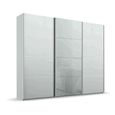 Beluga Extra Sliding Wardrobe - 271cm - 3 Door - Silk Grey & Silk Grey Glass Front