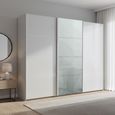 Beluga Extra Sliding Wardrobe - 271cm - 3 Door - Silk Grey & Silk Grey Glass Front