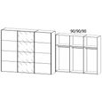 Beluga Extra Sliding Wardrobe - 271cm - 3 Door - Silk Grey & White Glass Front