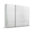 Beluga Extra Sliding Wardrobe - 271cm - 3 Door - Silk Grey & White High Gloss