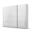 Beluga Extra Sliding Wardrobe - 271cm - 3 Door - Silk Grey & White High Gloss