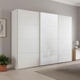 Beluga Extra Sliding Wardrobe - 271cm - 3 Door - White High Gloss & Alpine White Front
